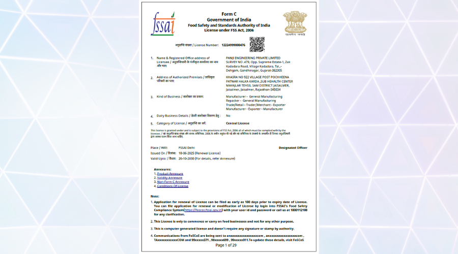 Food Safety & Standard Authority of India