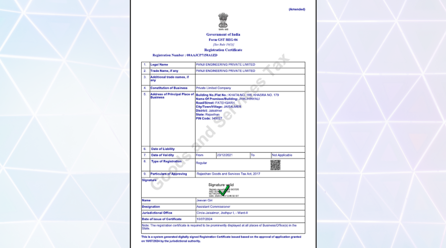 Goods and Services Tax