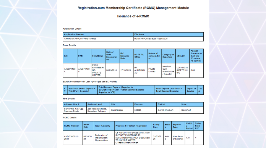 Registration-cum Membership Certificate